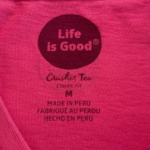 Life Is Good Crusher Tee V-Neck “Take Me to the Ocean” Pink Classic Fit Medium - Picture 6 of 9